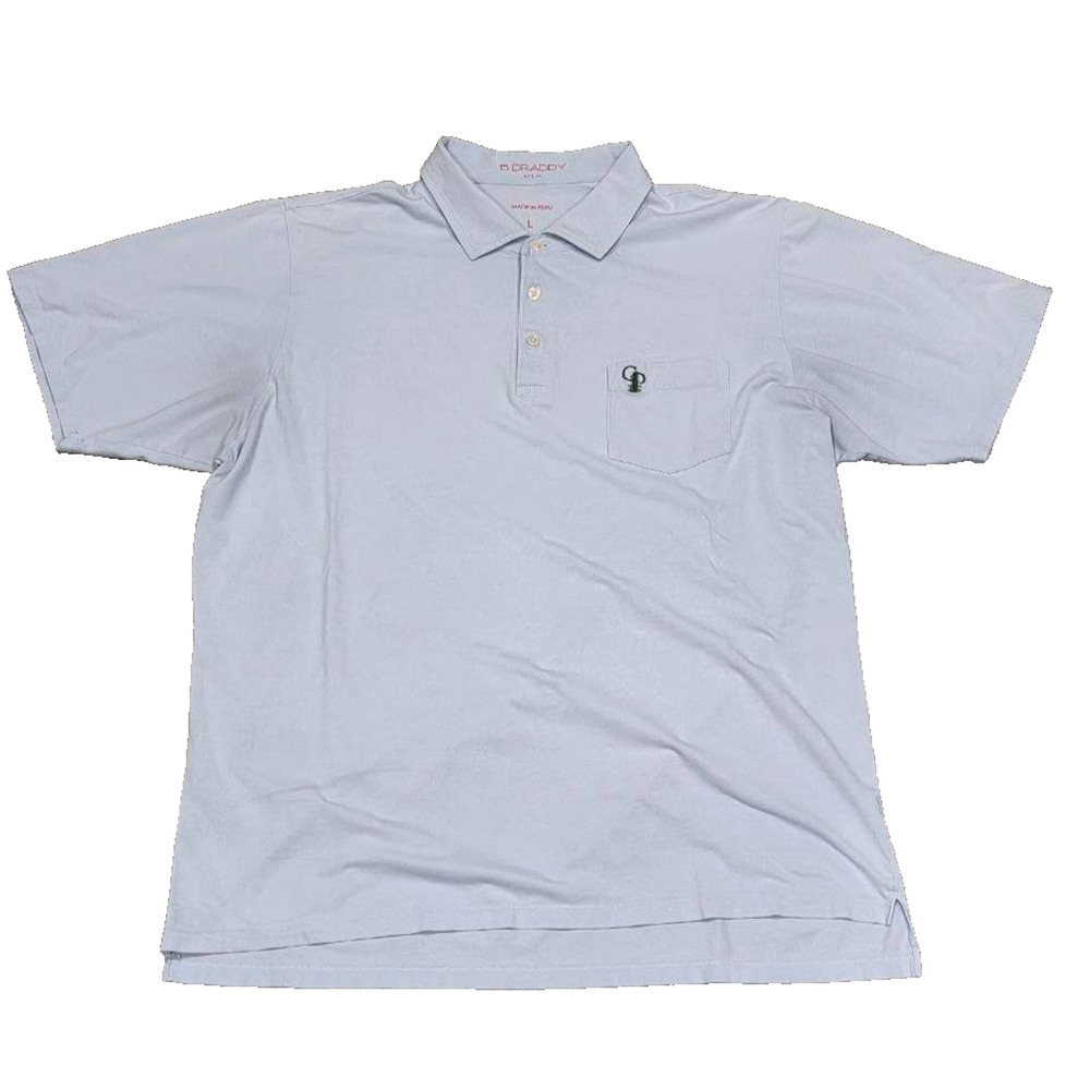 B.Draddy Short Sleeve USA Made Golf T-shirt Polo Light Blue Large A004889‎